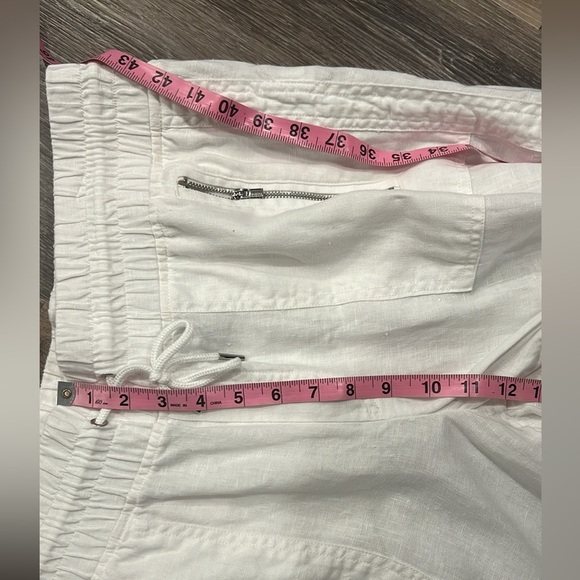 Athleta women’s retreat white linen joggers pantss size 12T - Picture 10 of 12